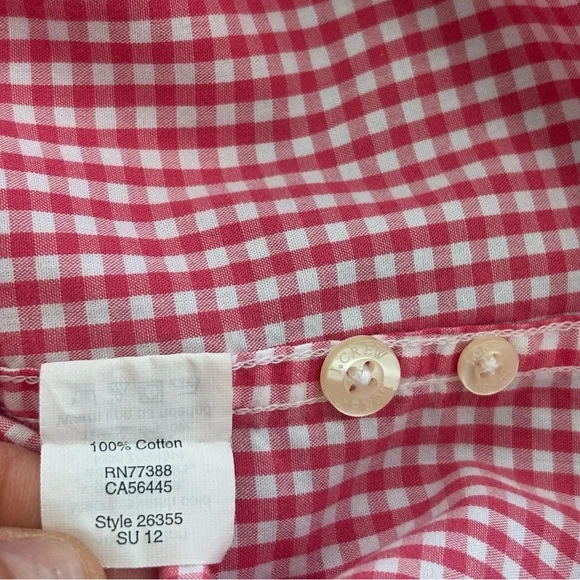 Men’s J. Crew Short Sleeve Gingham Shirt, Size Medium - Picture 11 of 12